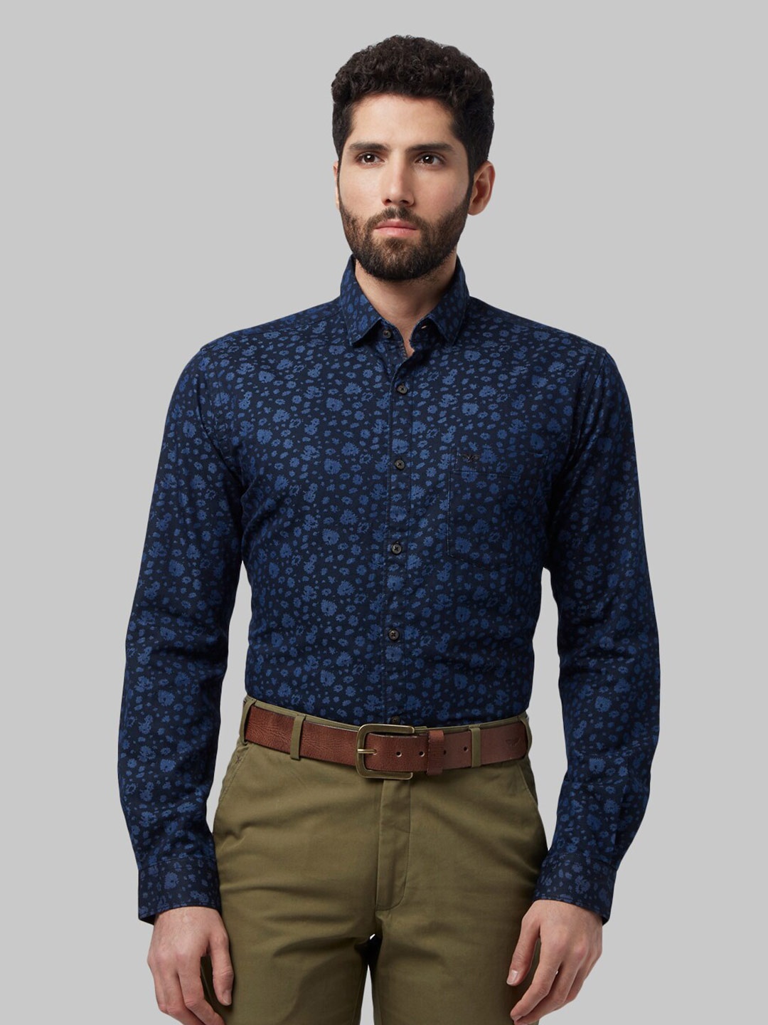 

Park Avenue Men Blue Slim Fit Floral Printed Casual Shirt