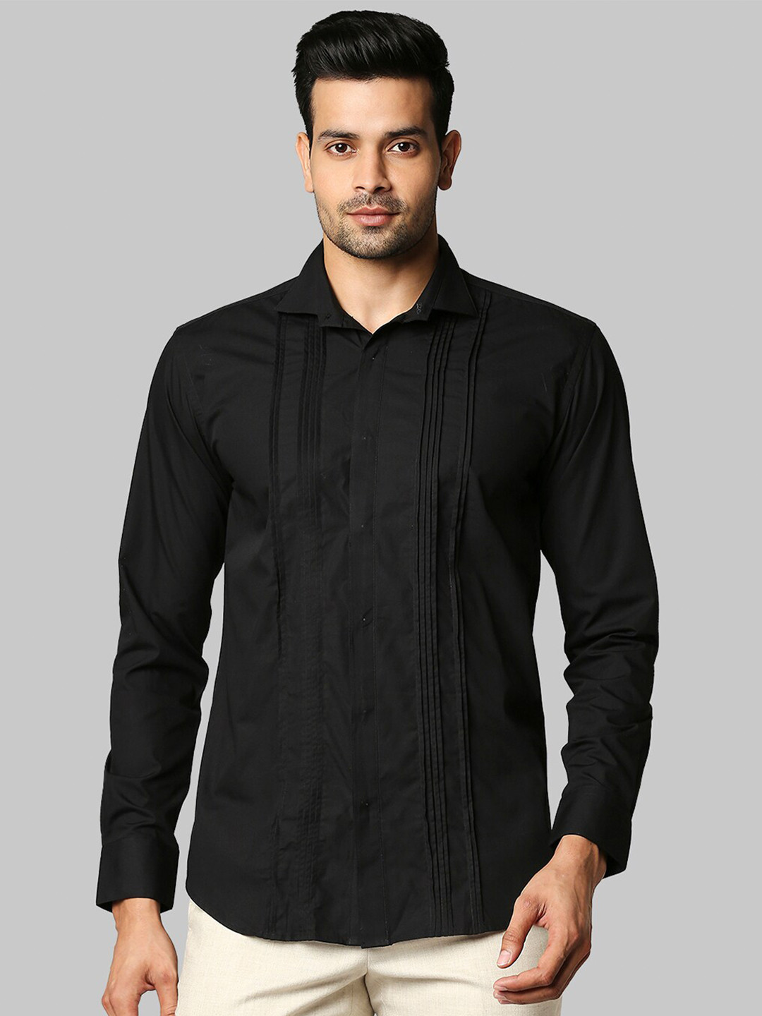 

Park Avenue Men Black Slim Fit Casual Shirt