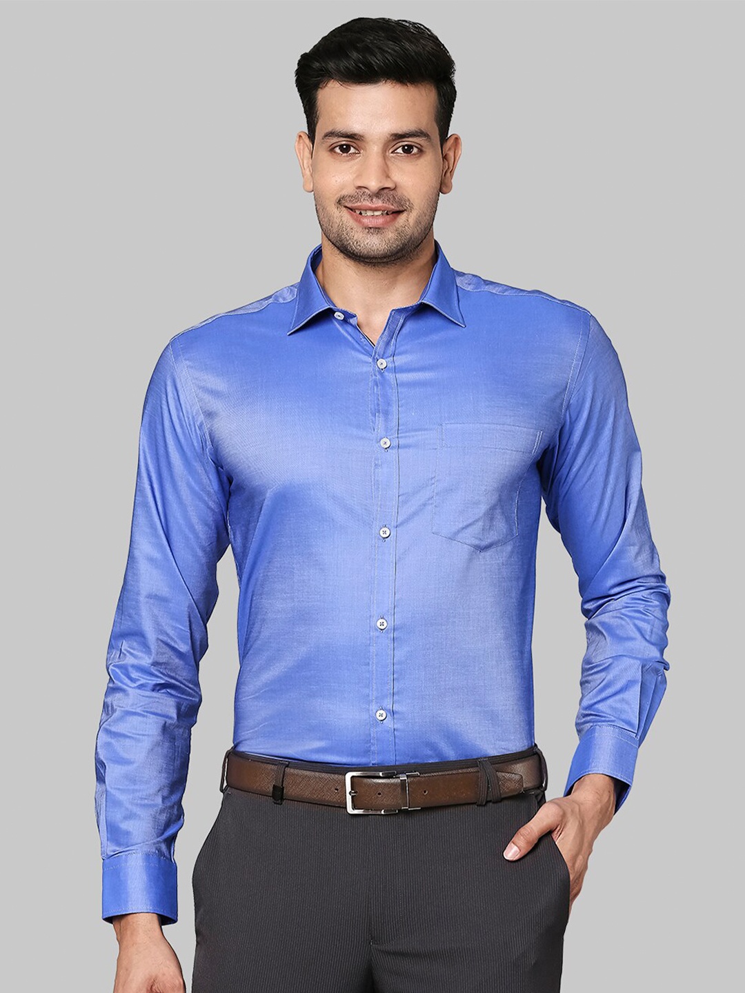 

Park Avenue Men Blue Slim Fit Casual Cotton Shirt
