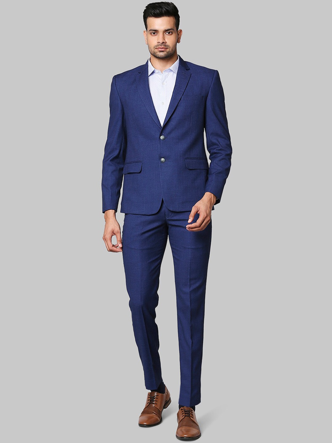 

Park Avenue Men Blue Solid Single-Breasted 2-Piece Formal Suits