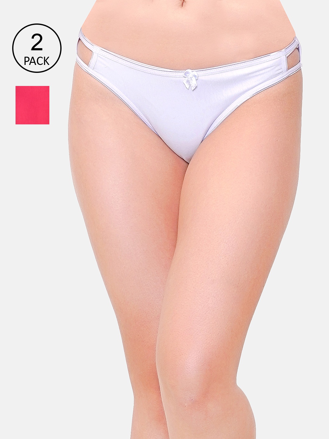 

LOTUSLEAF Women Pack Of 2 Solid Cotton Bikini Briefs, Red