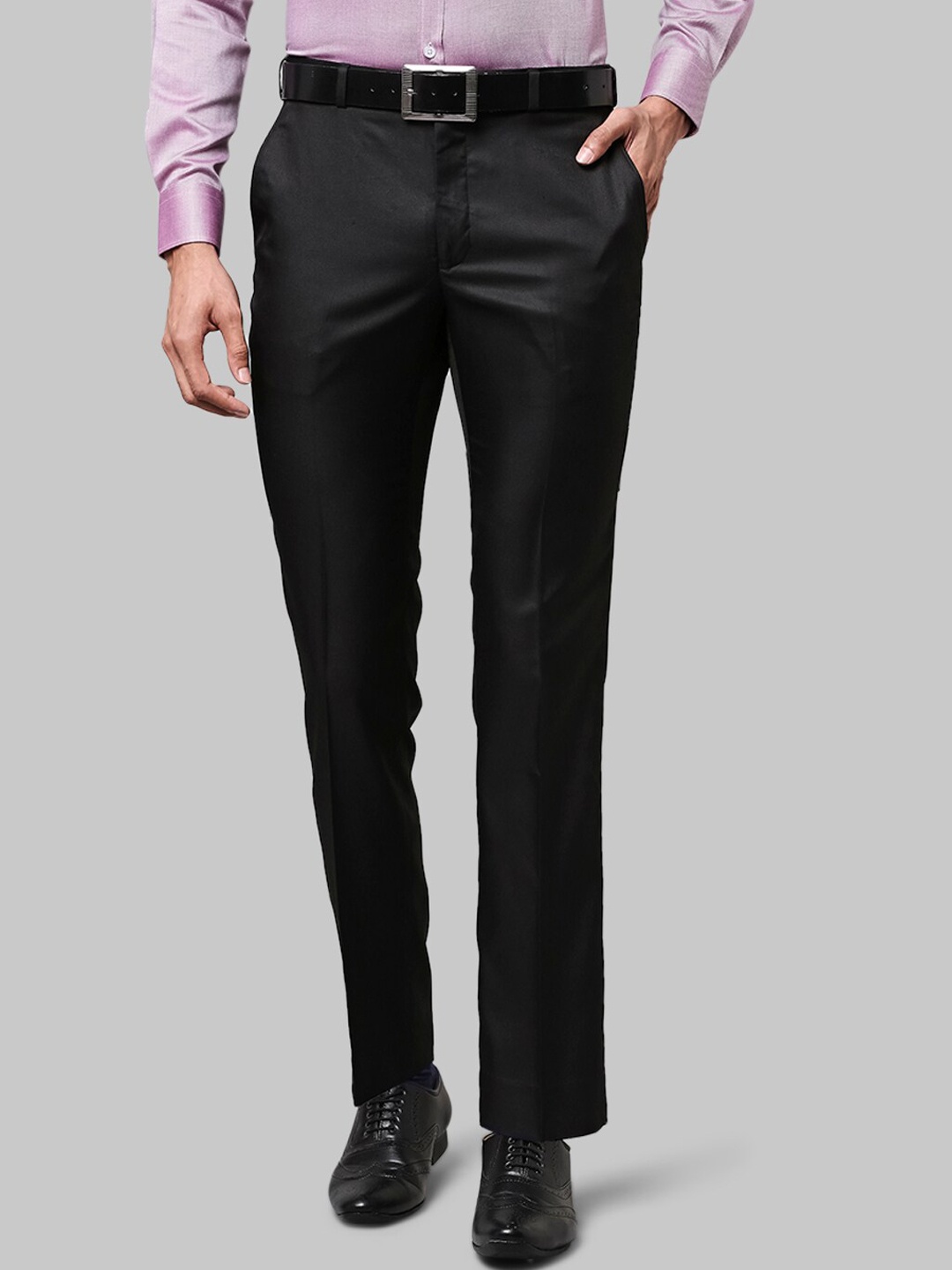 

Park Avenue Men Black Slim Fit Formal Trousers