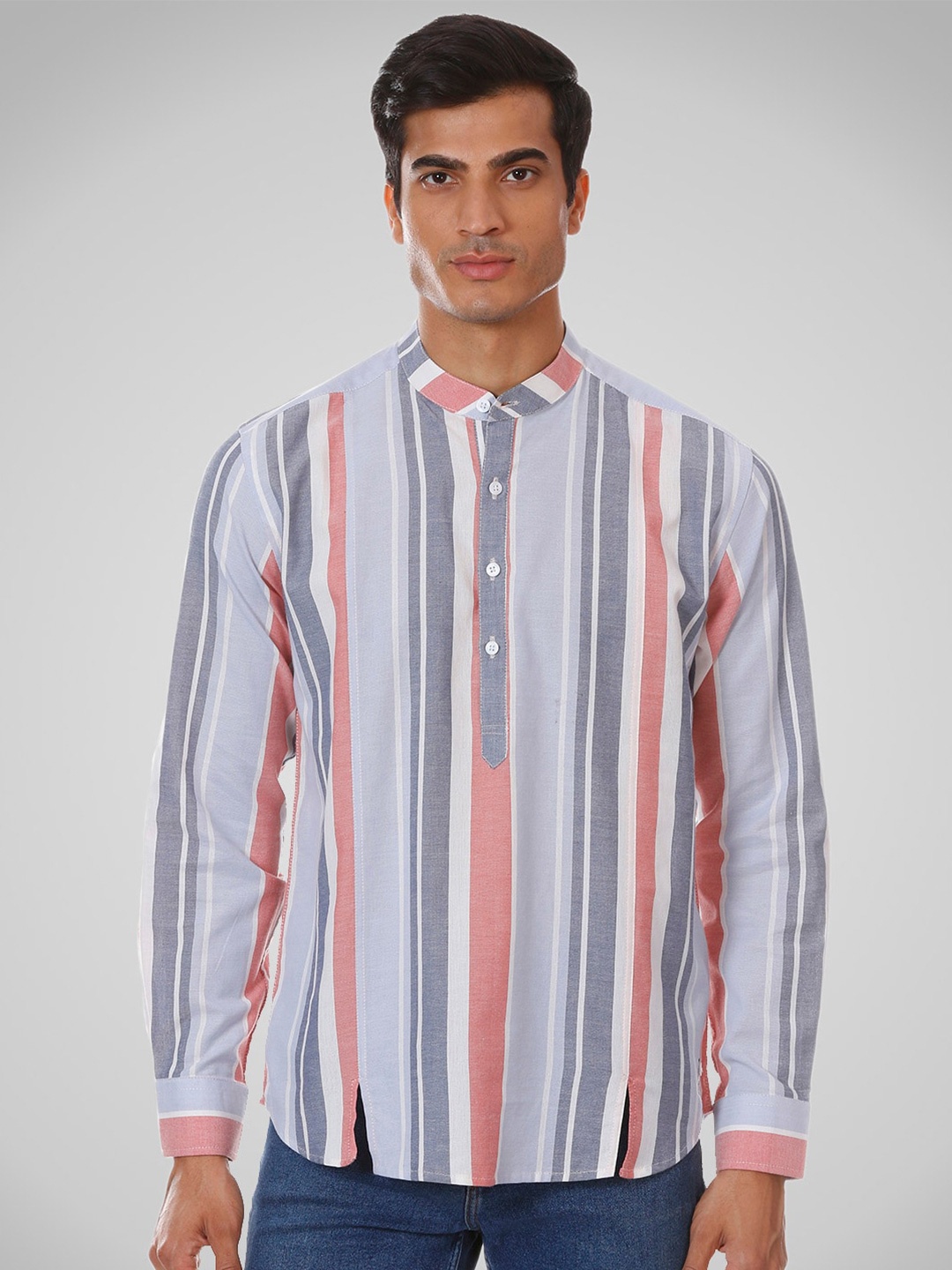 

SHIRT THEORY Men Multicoloured Comfort Striped Casual Shirt, Multi