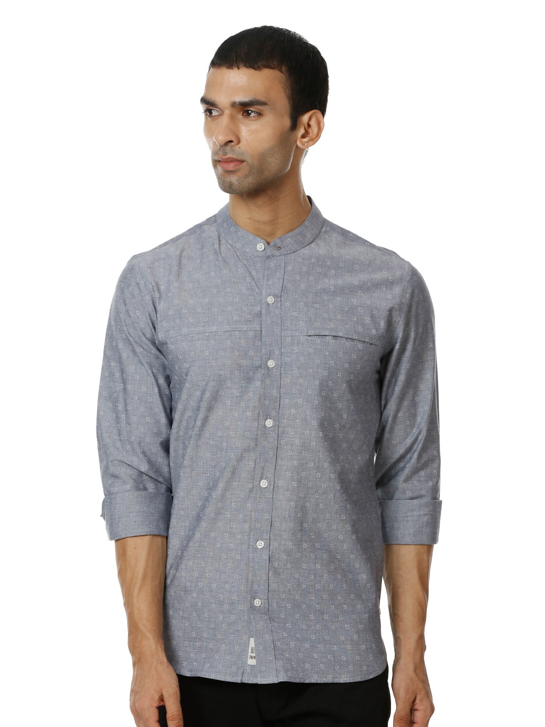 

SHIRT THEORY Men Grey Comfort Printed Casual Shirt