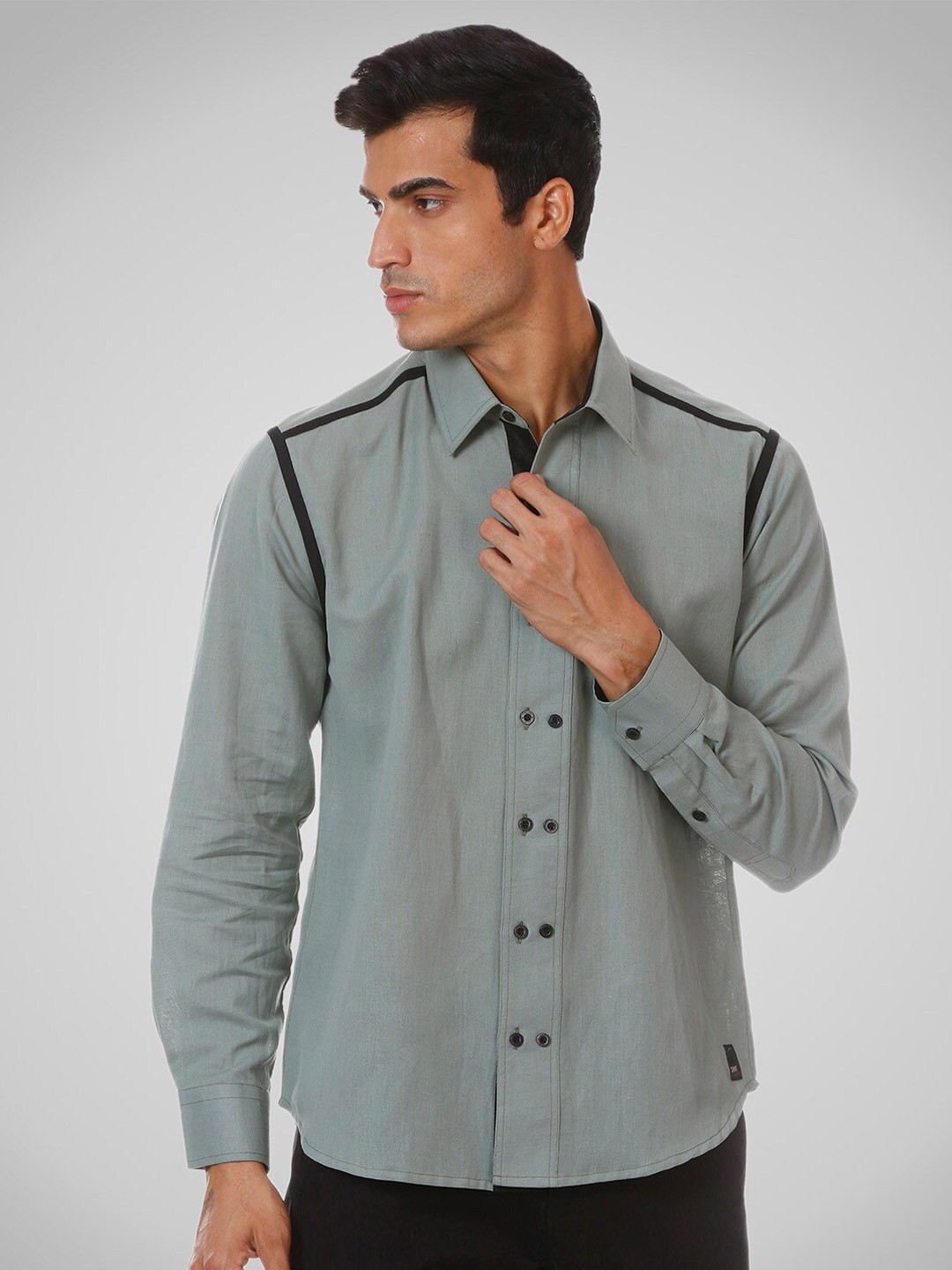 

SHIRT THEORY Men Green Comfort Casual Shirt