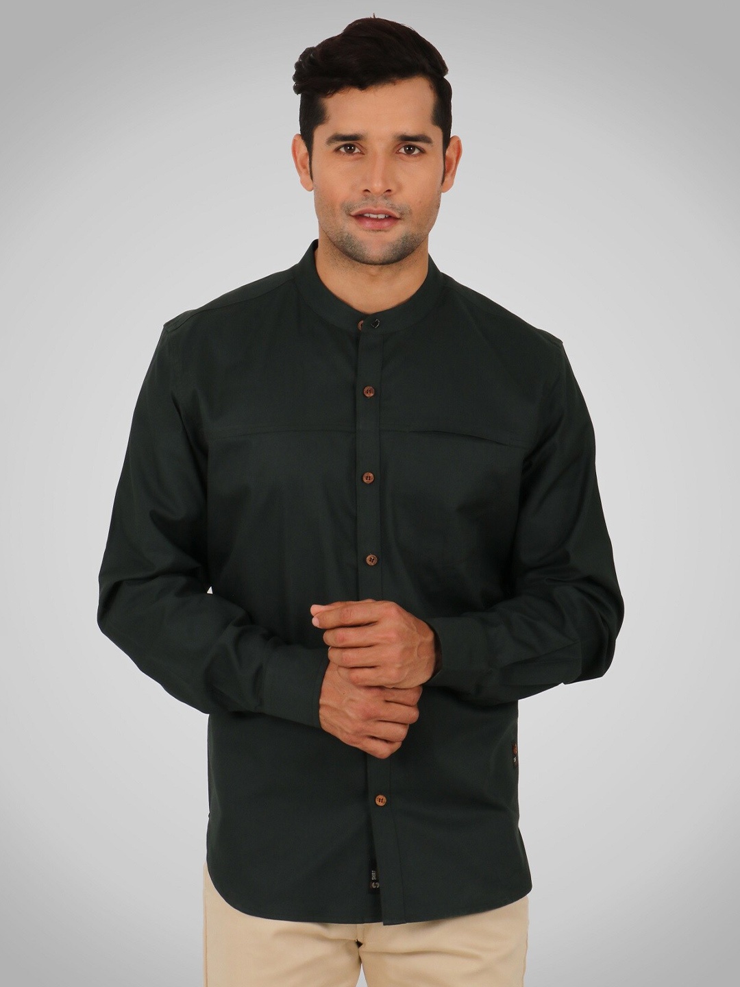 

SHIRT THEORY Men Green Comfort Casual Shirt