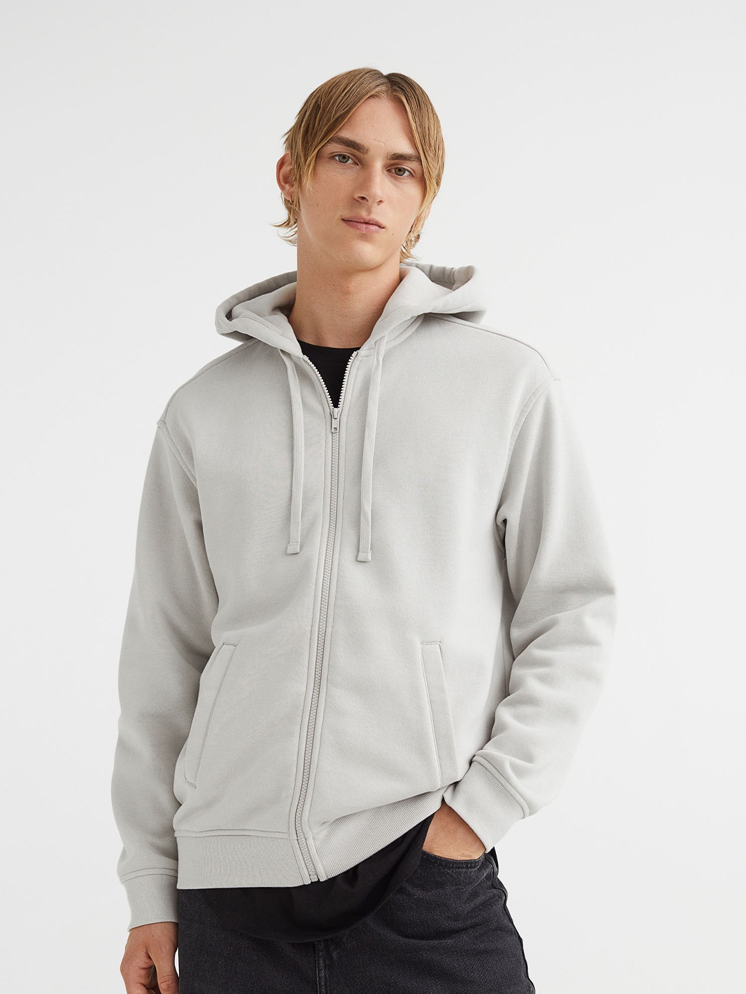 

H&M Men Grey 2-Pack Relaxed Fit Zip-Through Hoodies