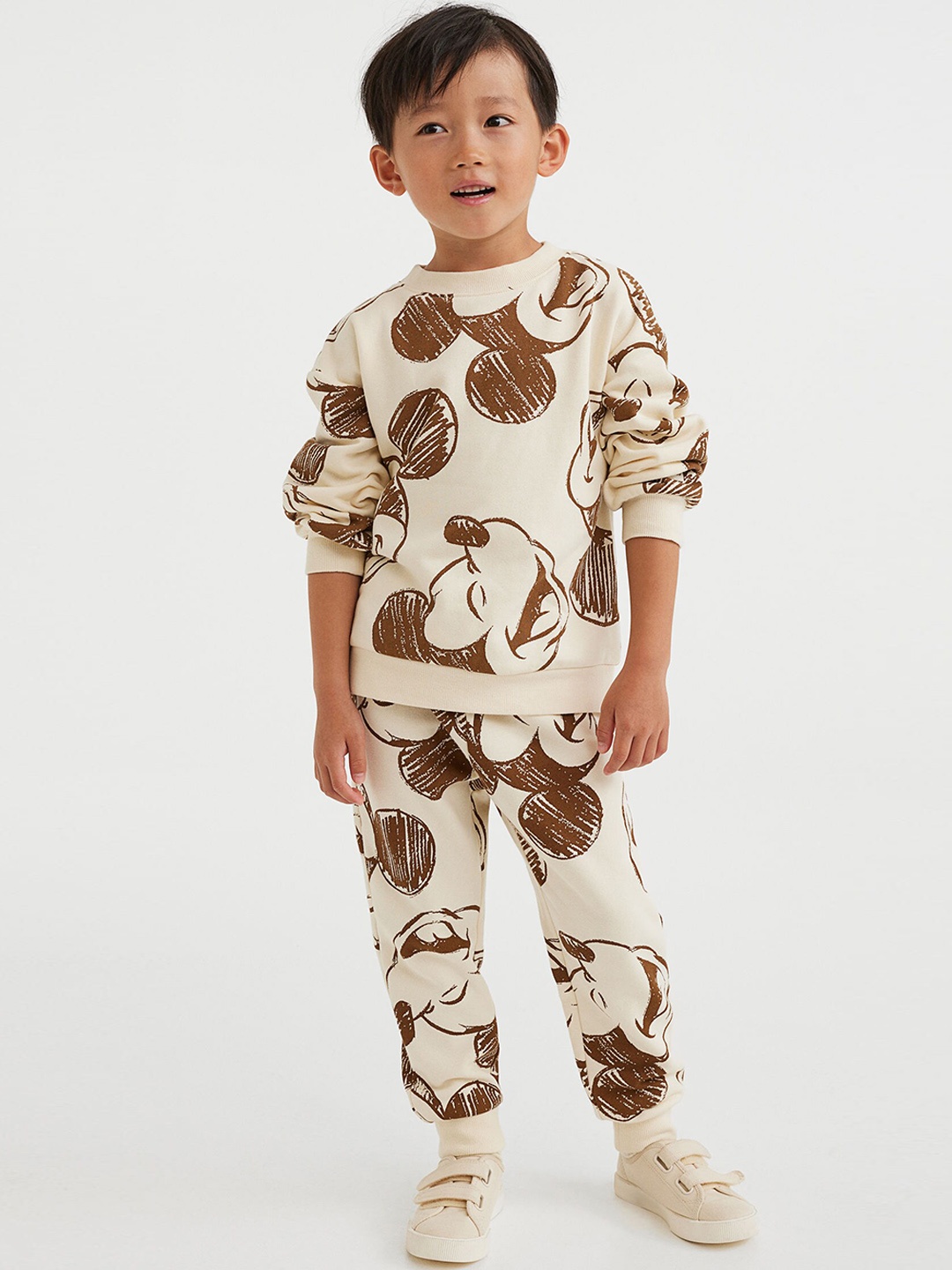 

H&M Boys Beige Printed Joggers