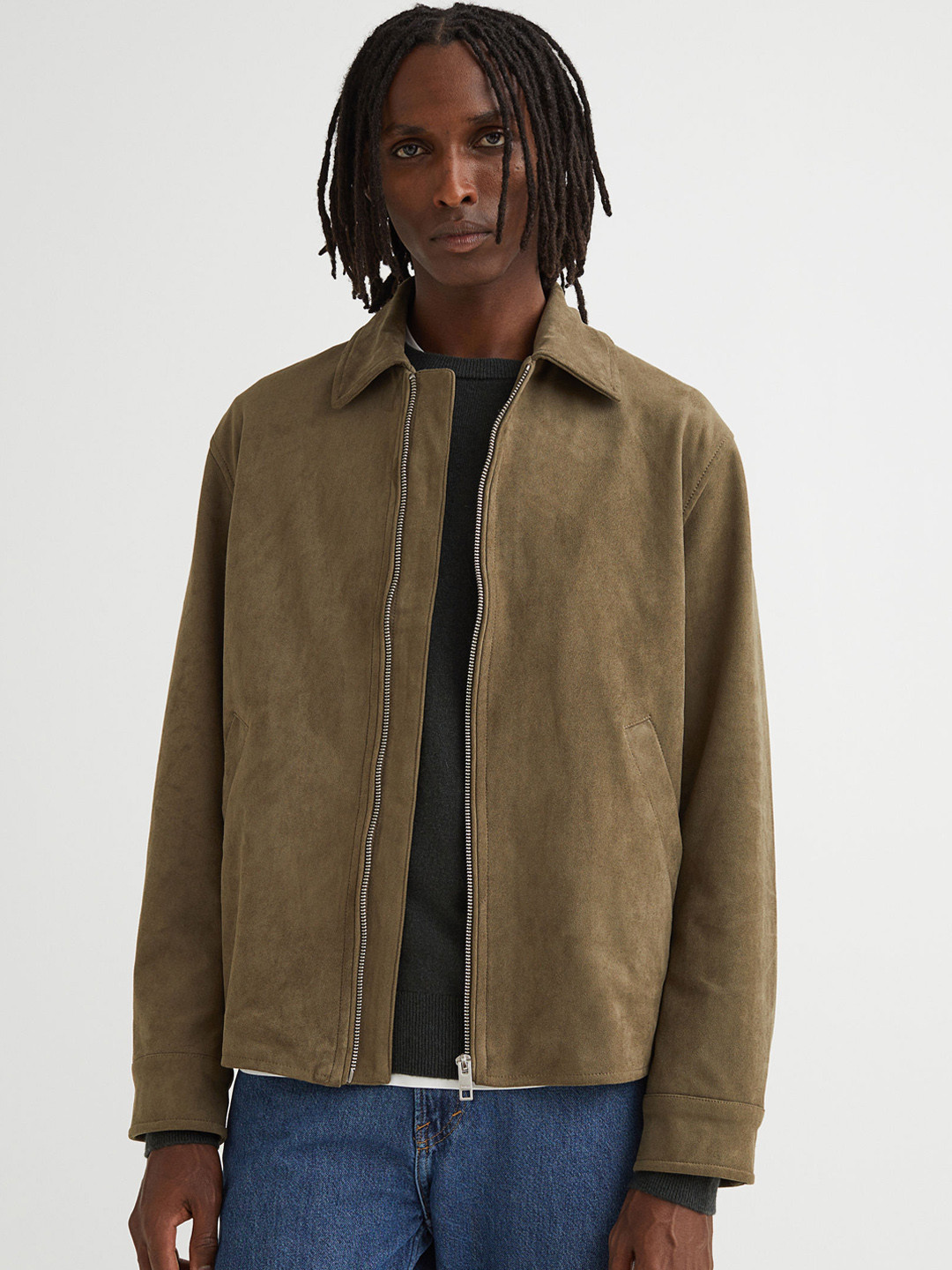 

H&M Men Olive Green Jacket