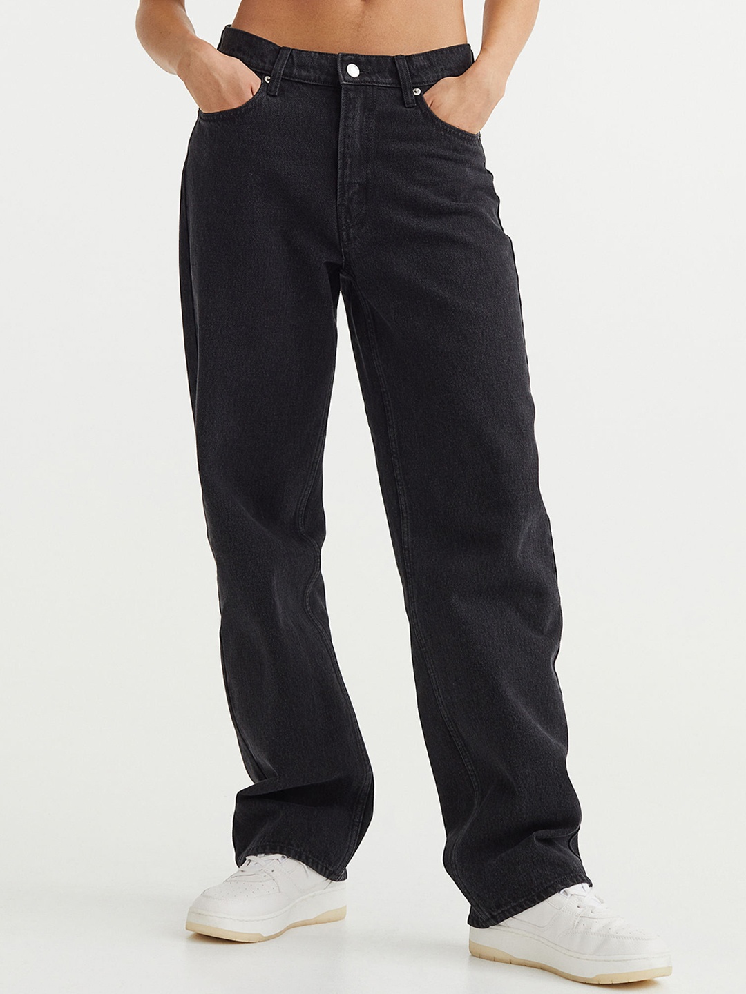 

H&M Women Black 90s Baggy Low Jeans
