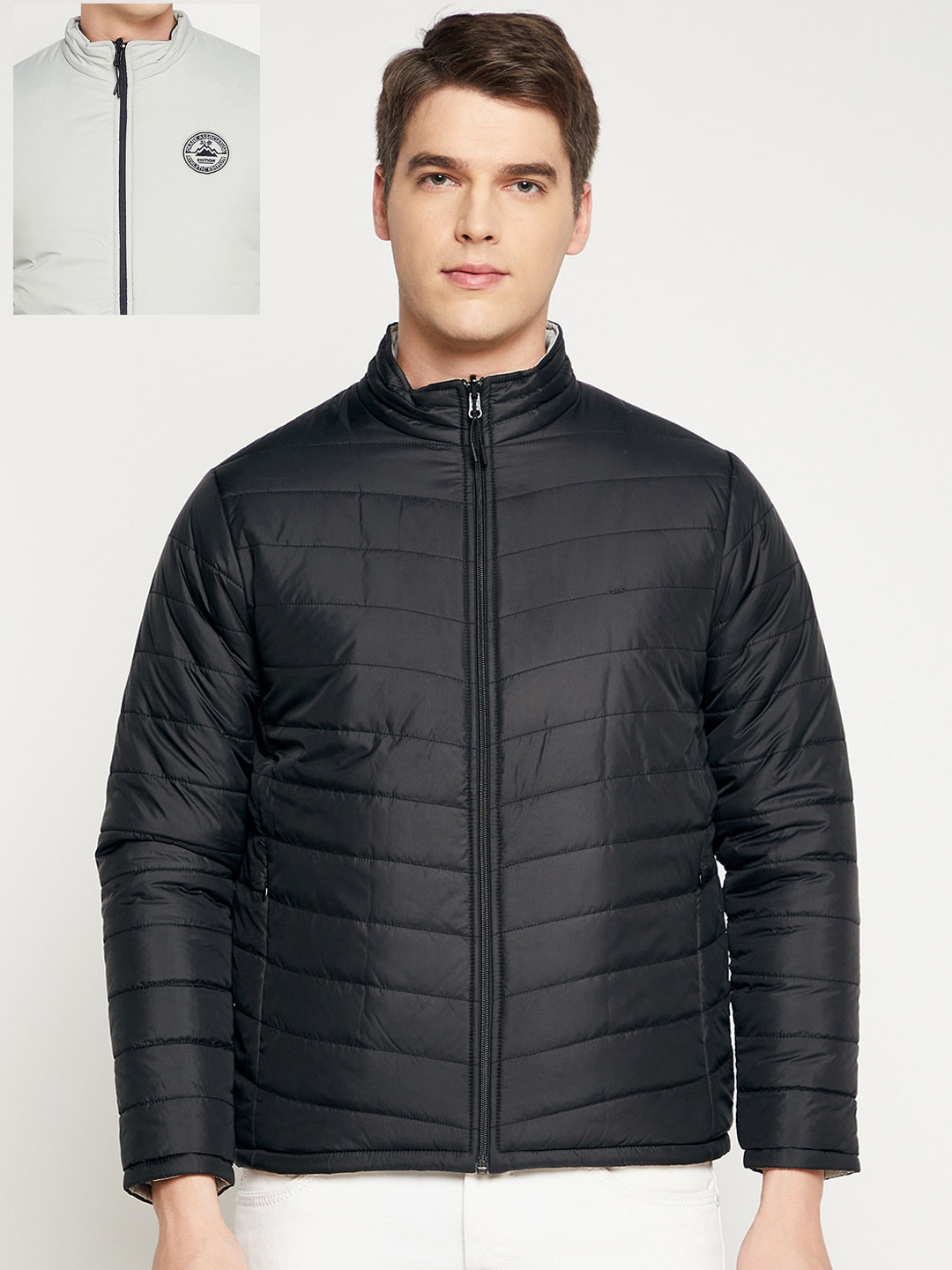 

Okane Men Black White Reversible Padded Jacket