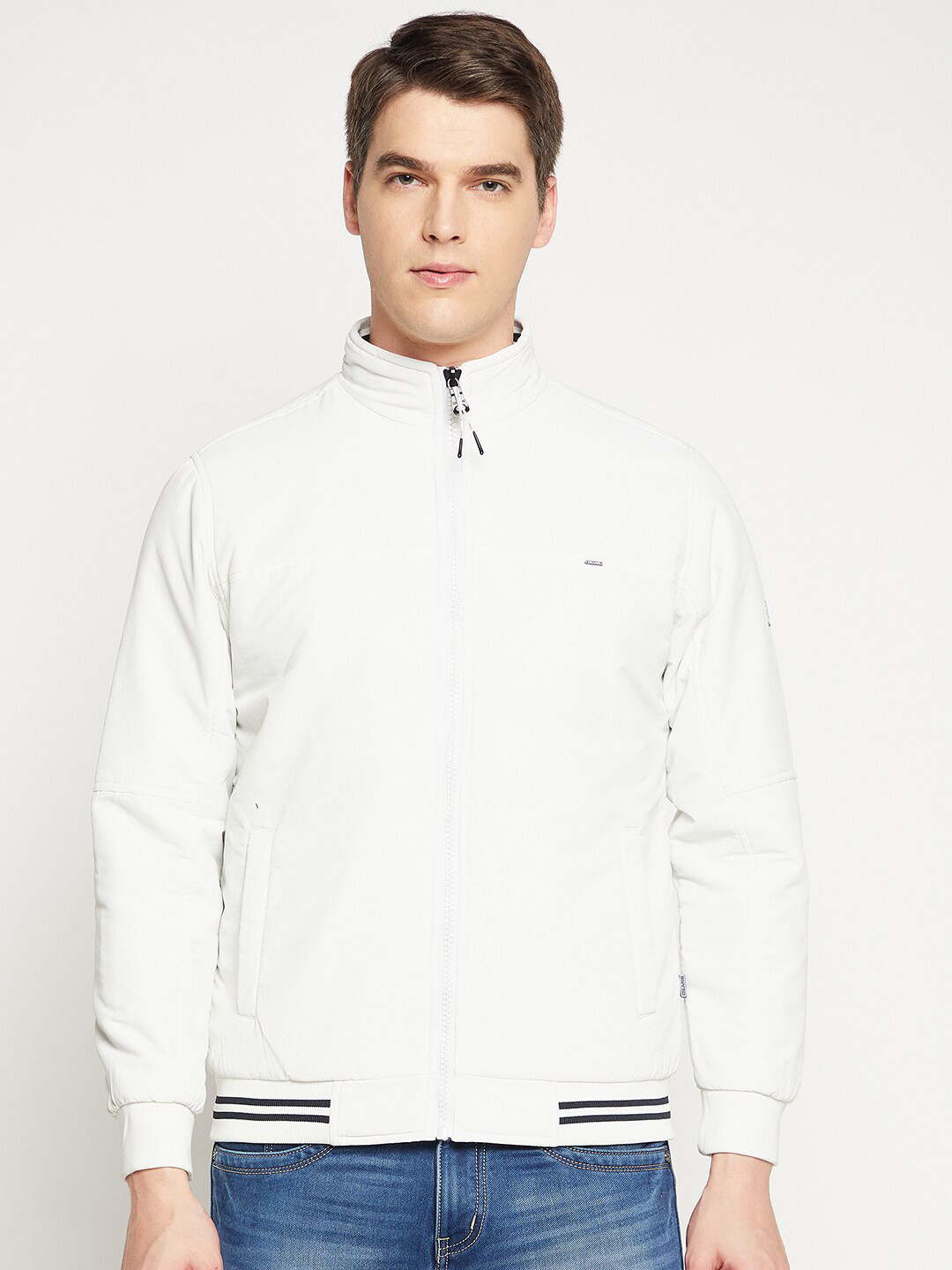 

Okane Men White Bomber Jacket