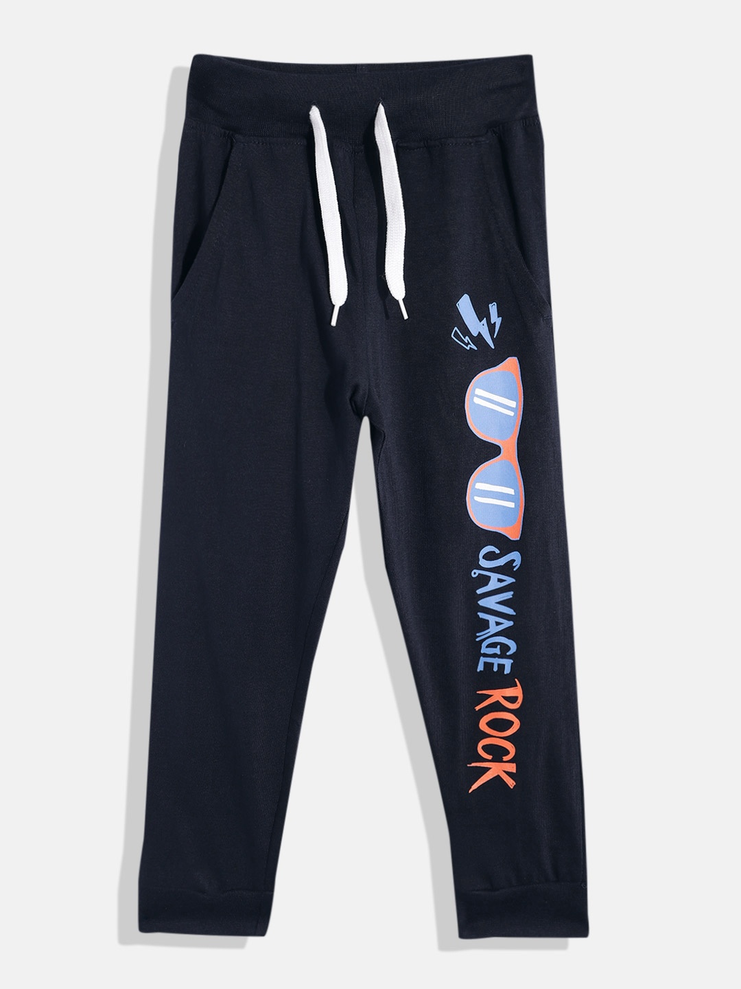 

Eteenz Boys Pure Cotton Joggers, Navy blue