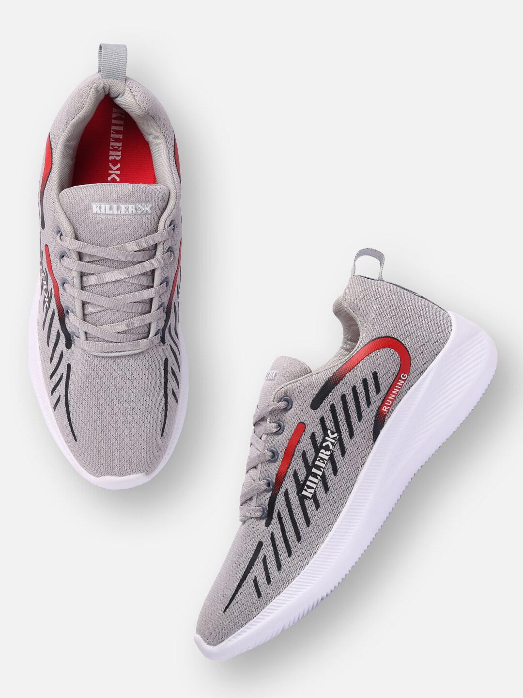 

Killer Men Grey Mesh Lace-Up Running Shoes