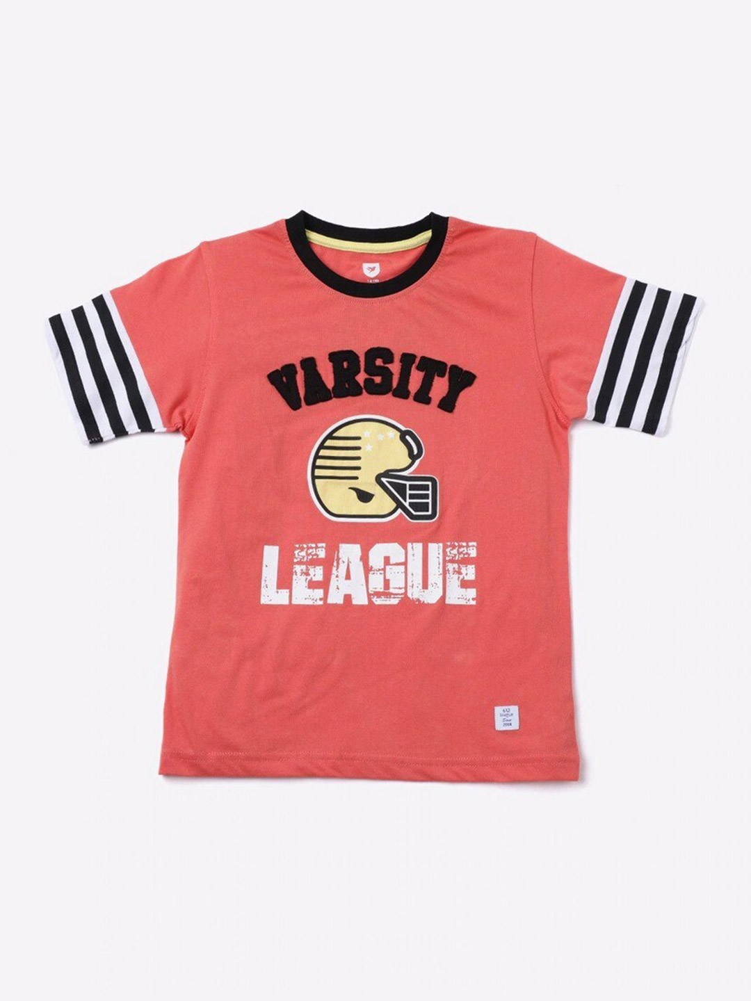 

612League Boys Orange Printed Applique T-shirt