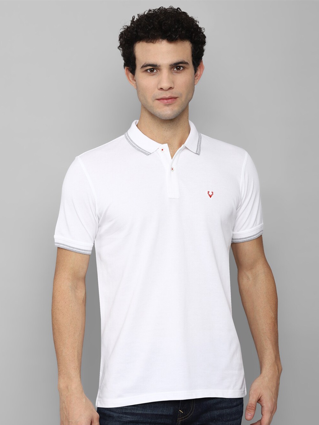 

Allen Solly Men White Cotton Polo Collar T-shirt