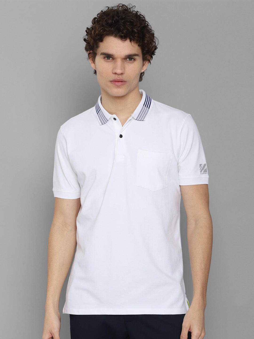 

Allen Solly Men White Polo Collar T-shirt