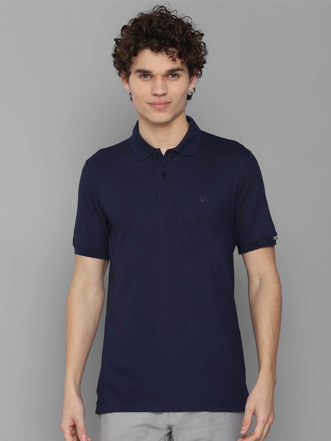 

Allen Solly Men Navy Blue Polo Collar T-shirt