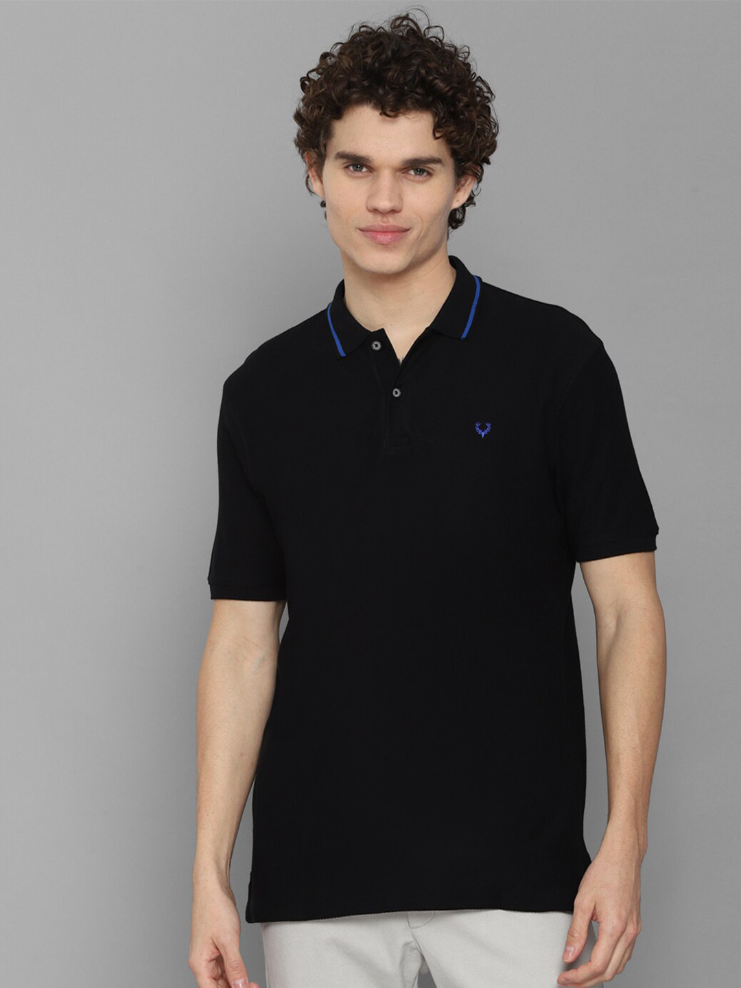 

Allen Solly Men Black Polo Collar T-shirt