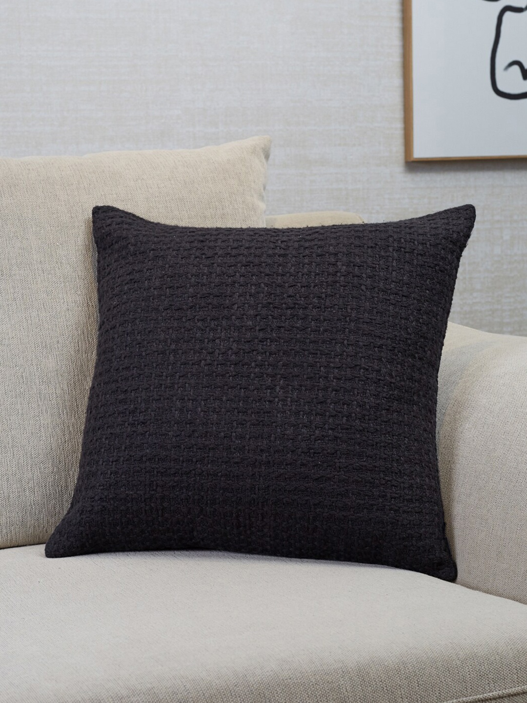 

HomeTown Black Square Cushion Covers of 45x45 Cm