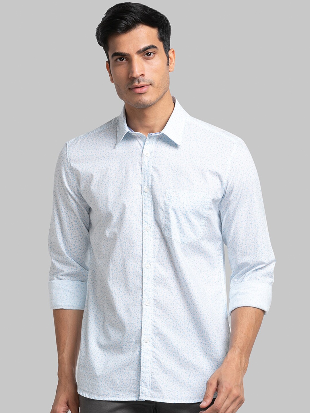 

Parx Men White Slim Fit Printed Casual Cotton Shirt