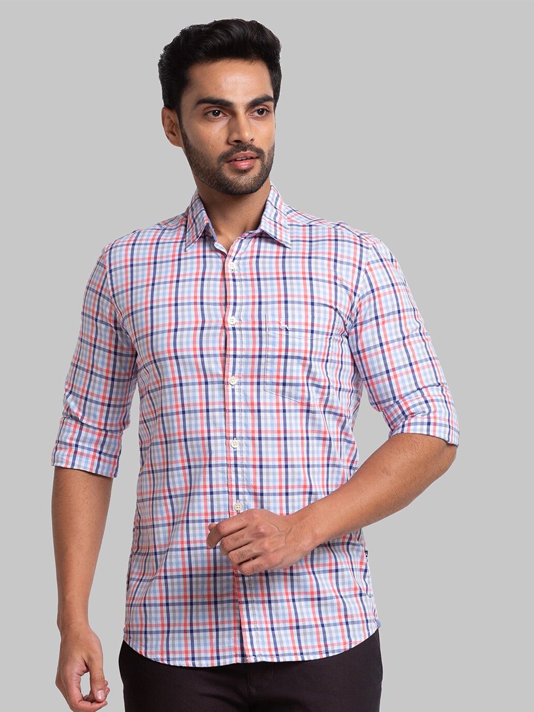 

Parx Men Slim Fit Checked Casual Shirt, Multi