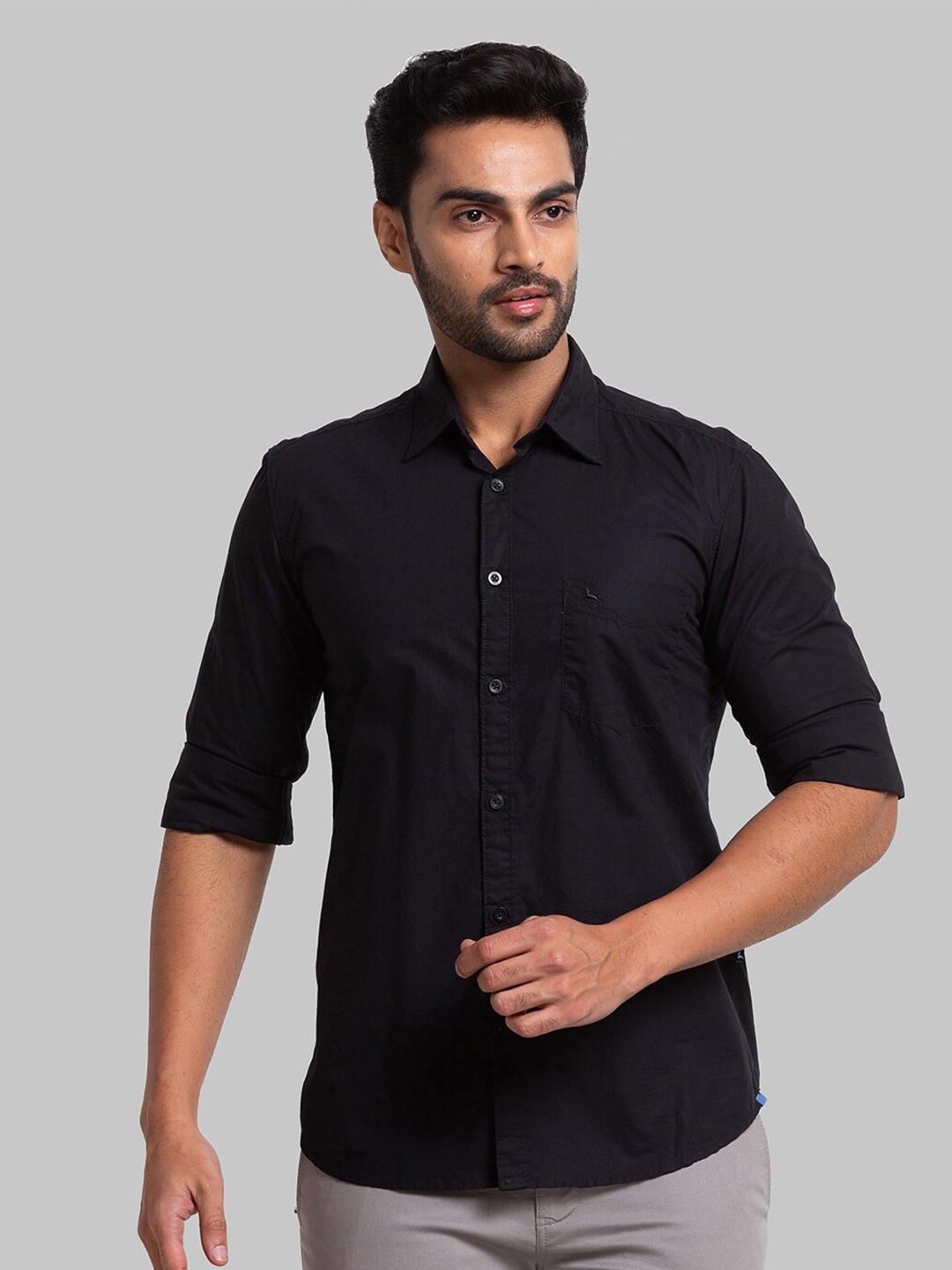 

Parx Men Black Slim Fit Casual Shirt