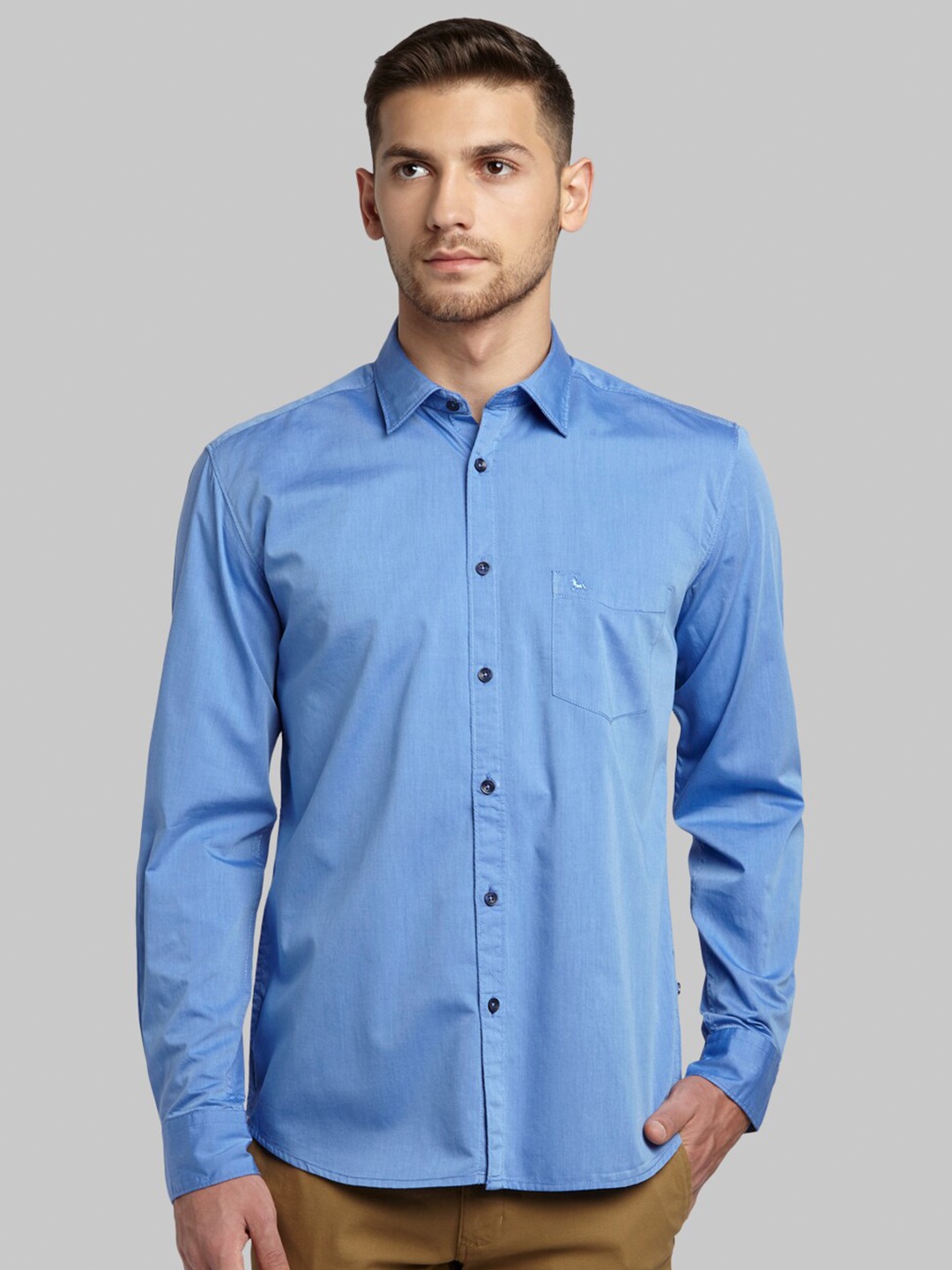 

Parx Men Blue Slim Fit Casual Shirt