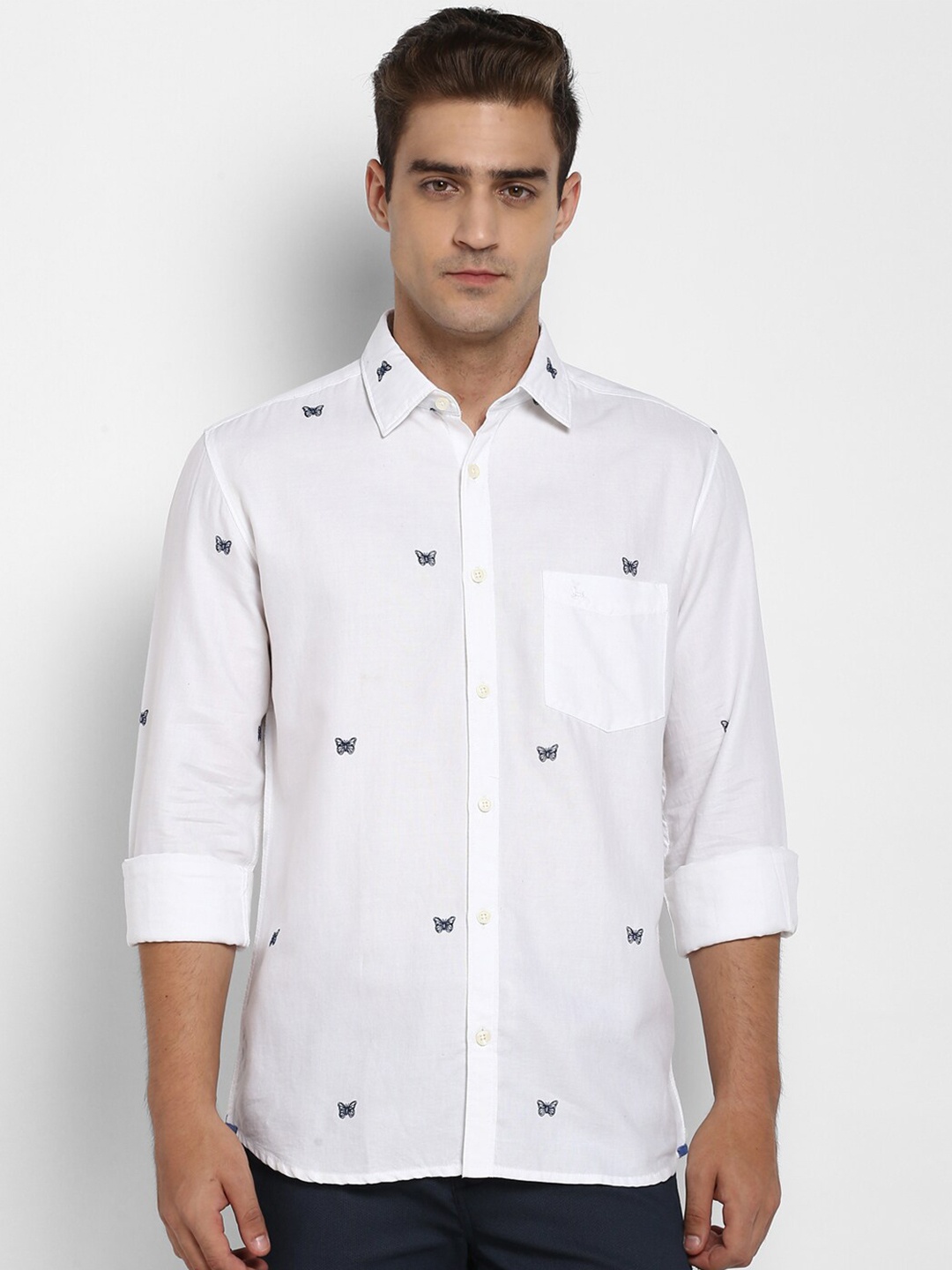 

Parx Men Blue Slim Fit Printed Casual Shirt
