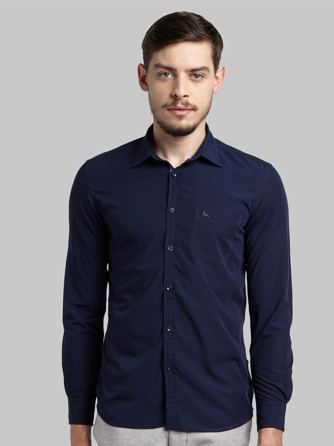 

Parx Men Blue Slim Fit Casual Shirt