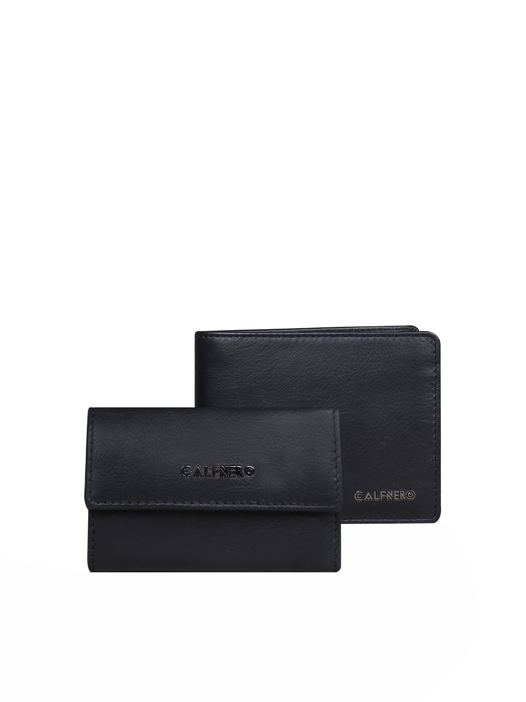 

CALFNERO Men Black Leather Two Fold Wallet