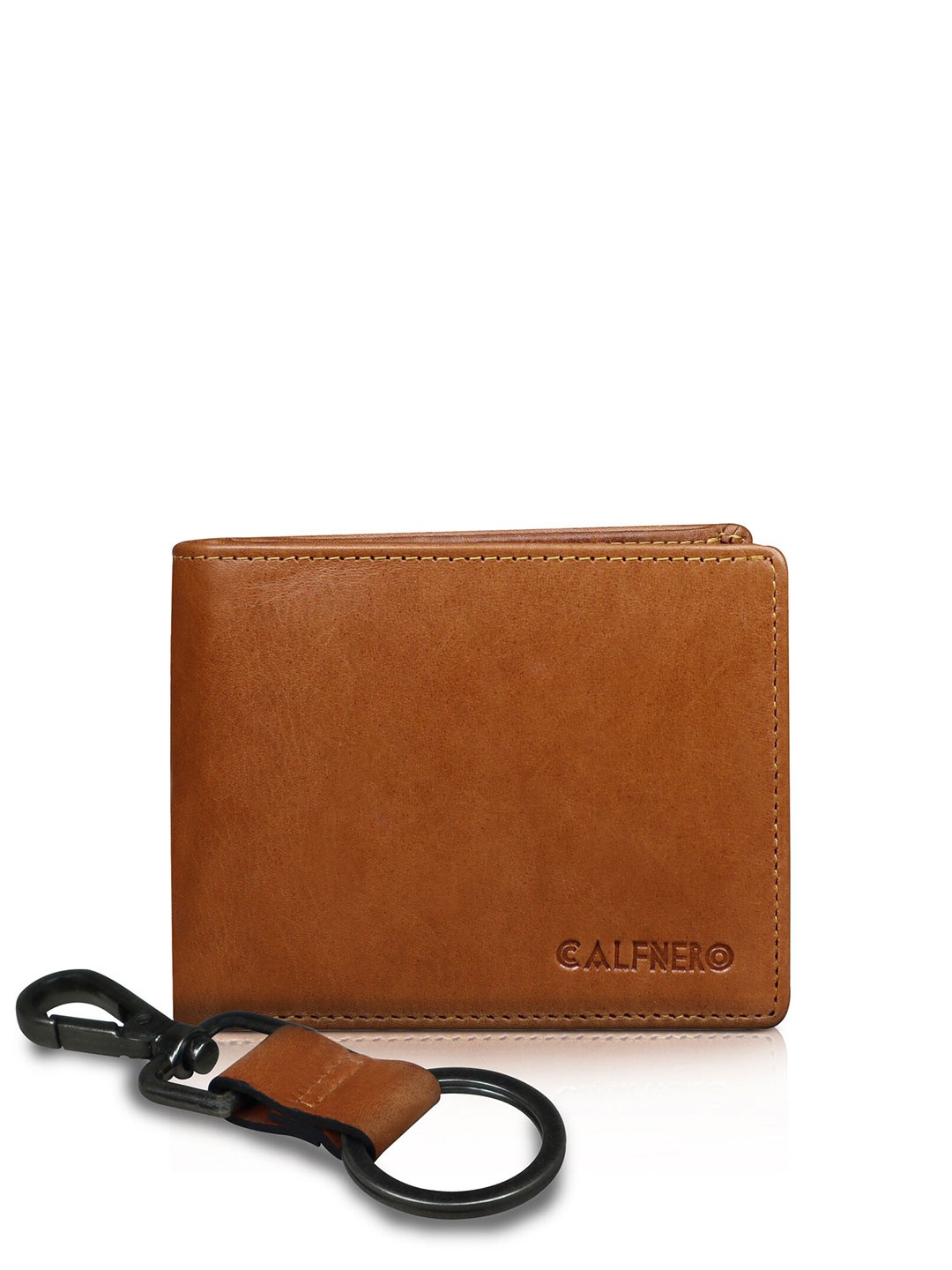 

CALFNERO Men Brown Leather Two Fold Wallet