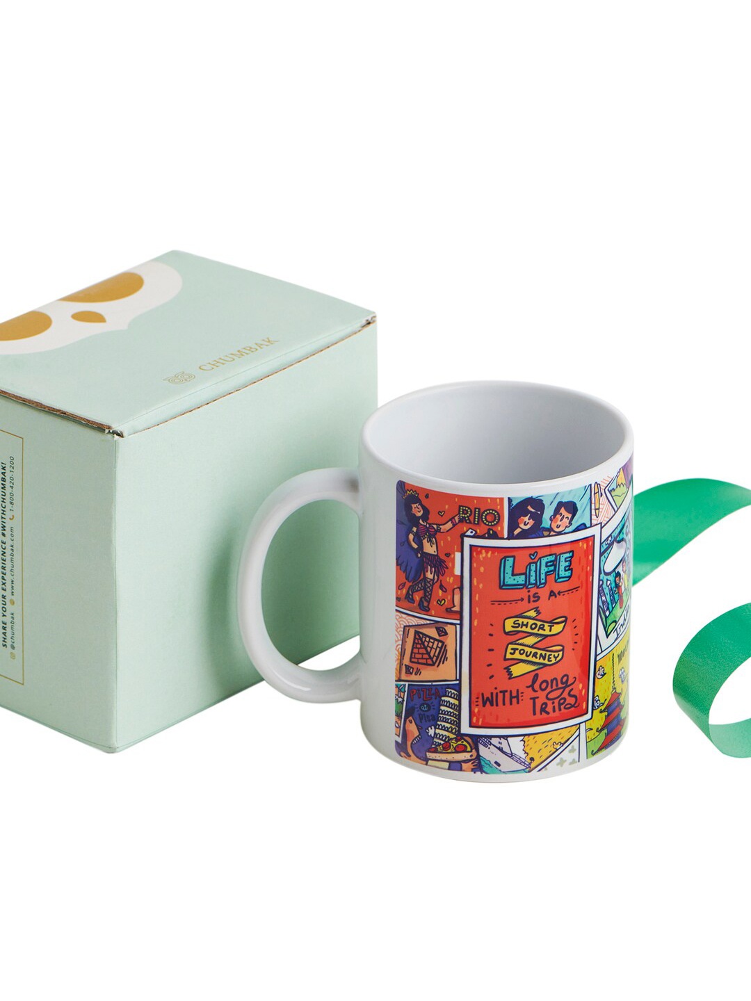 

Chumbak White & Red Typography and Graphic Print Ceramic Matte Mug