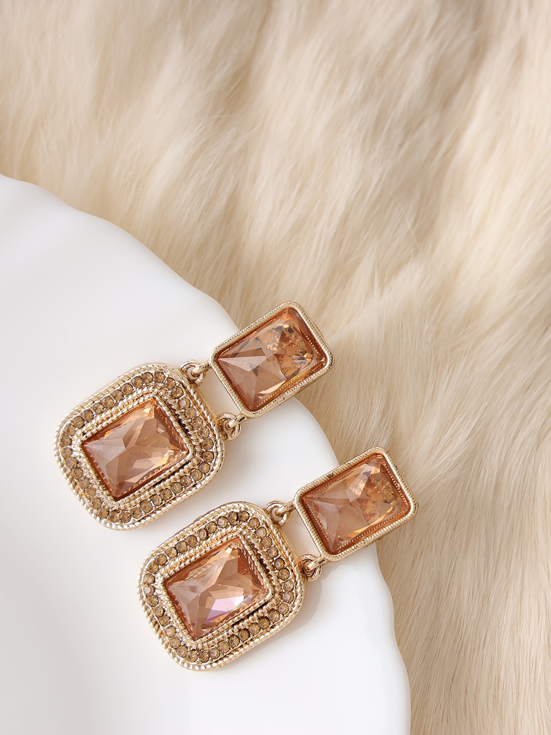 

Jazz and Sizzle Gold-Toned Square Drop Earrings