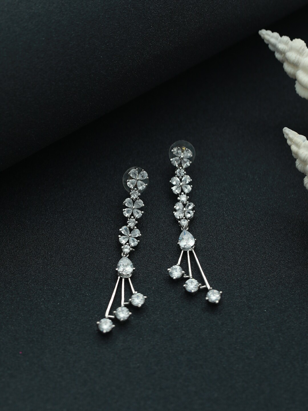 

Jazz and Sizzle Silver-Toned Classic Drop Earrings