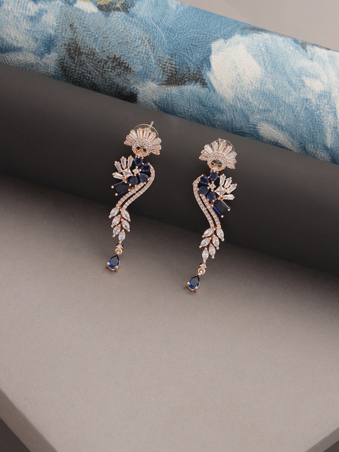 

Jazz and Sizzle Blue Floral Drop Earrings