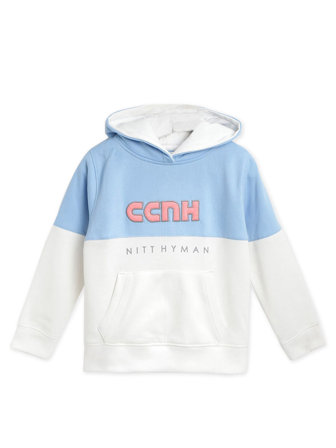 

Cherry Crumble Unisex Kids Blue Colourblocked Hooded Sweatshirt