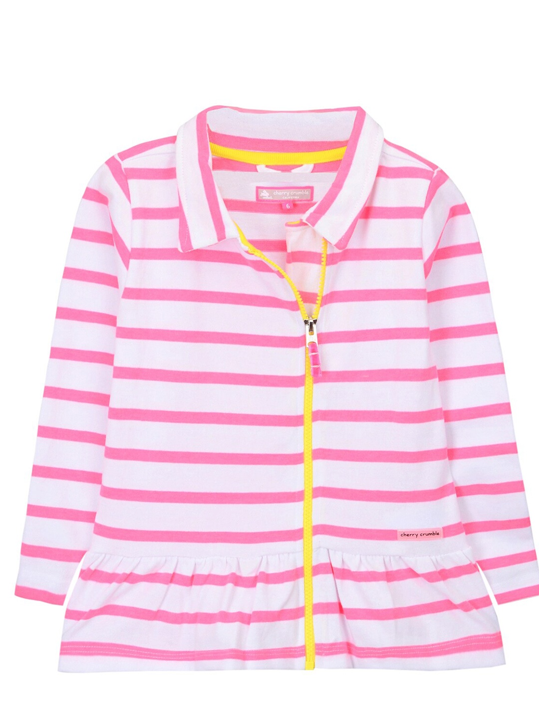 

Cherry Crumble Girls White Striped Sweatshirt