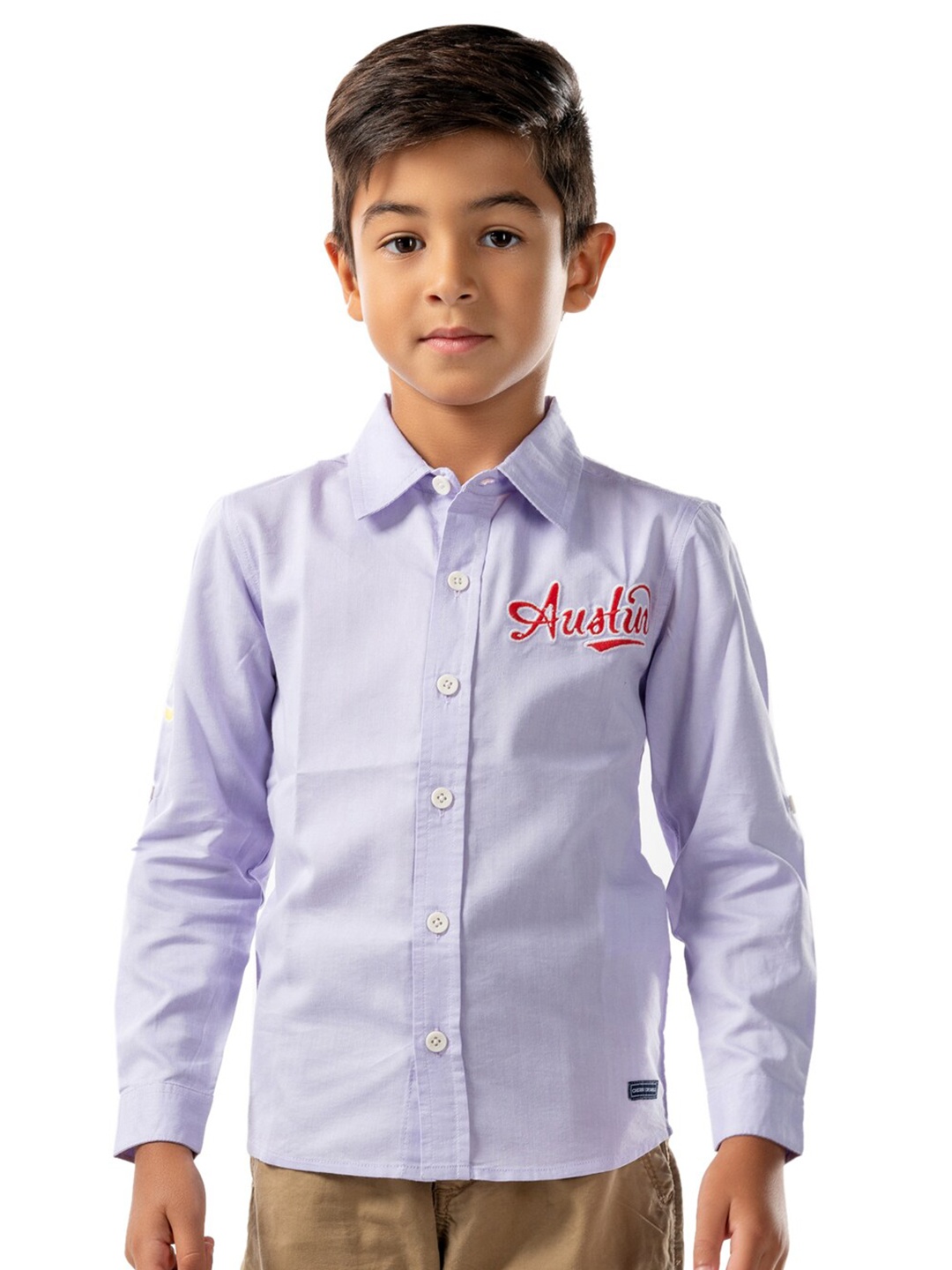 

Cherry Crumble Boys Purple Casual Shirt