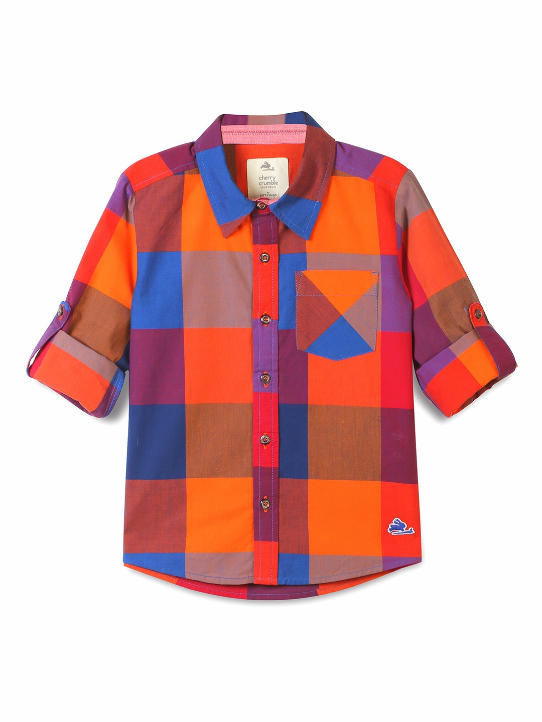 

Cherry Crumble Boys Orange Checked Casual Shirt