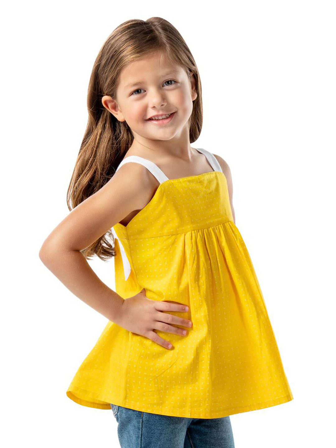 

Cherry Crumble Girls Mustard Yellow Solid Regular Top