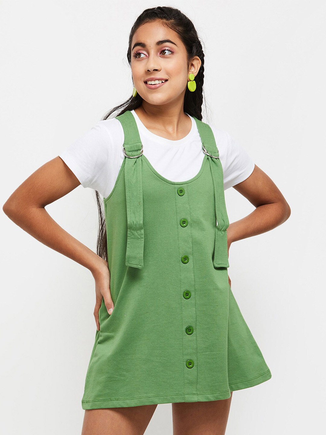 

Max Green Pinafore Mini Dress
