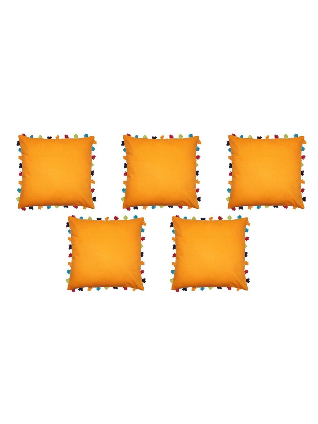 

Lushomes Pack of 5 Orange & Blue Pack of 5 Square Cushion Covers