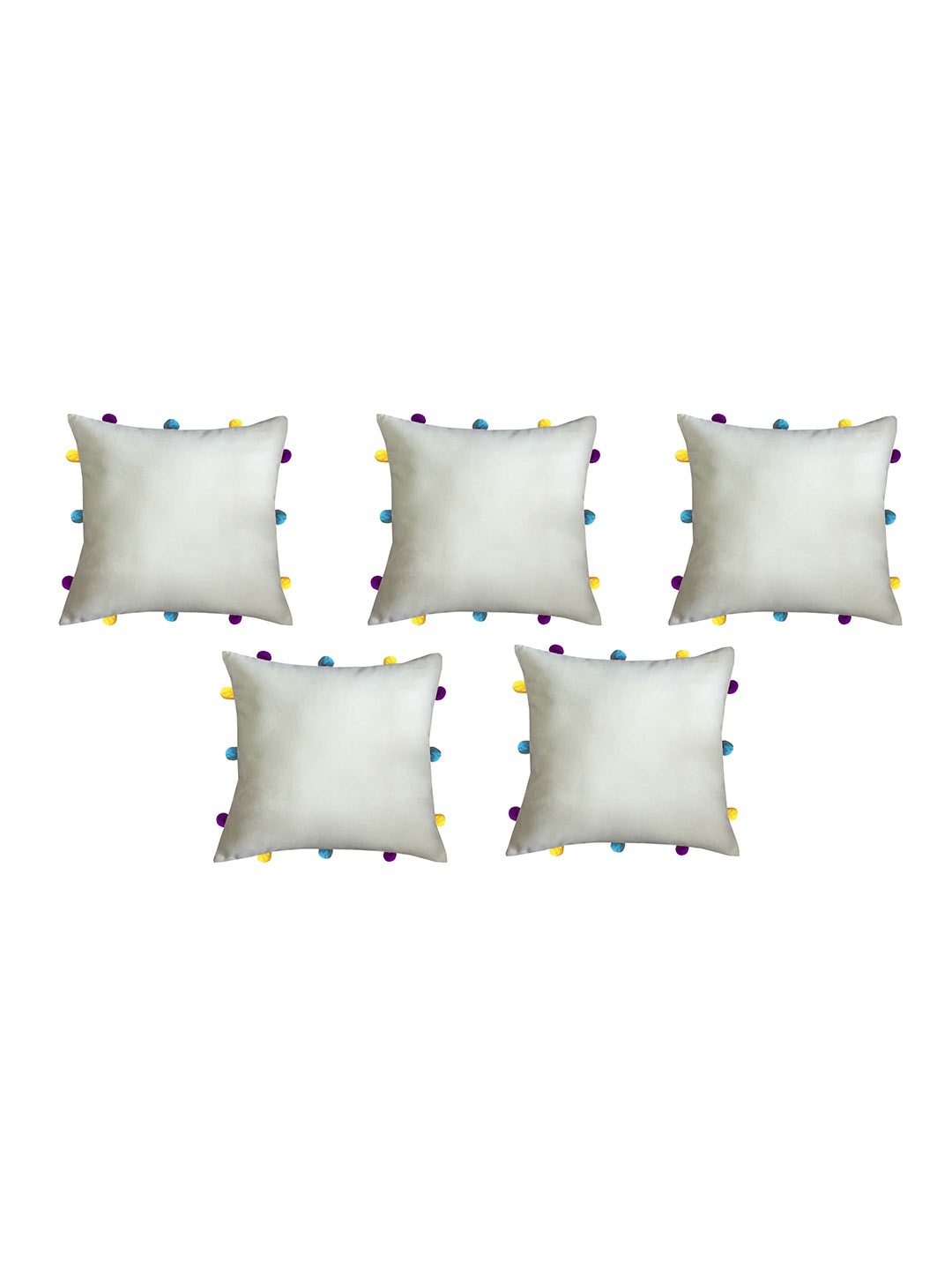 

Lushomes Beige & Red Pack of 5 Square Cushion Covers