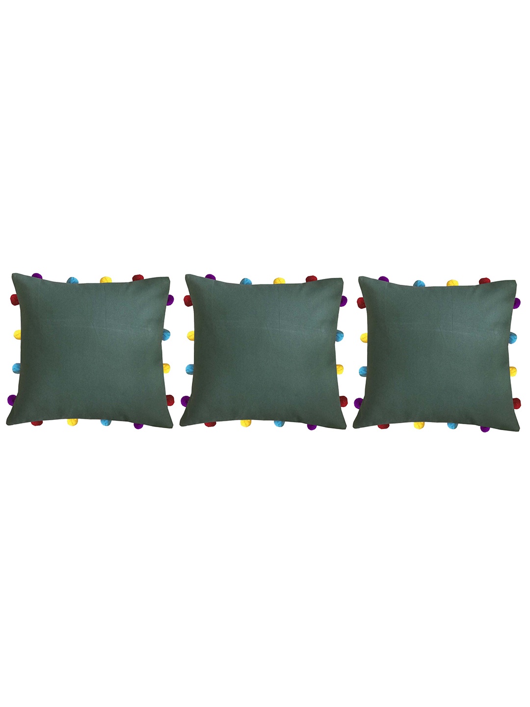 

Lushomes Set of 3 Green Square Cushion Covers