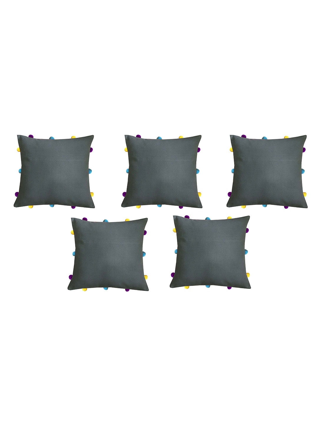 

Lushomes Set of 5 Grey Square Cushion Covers