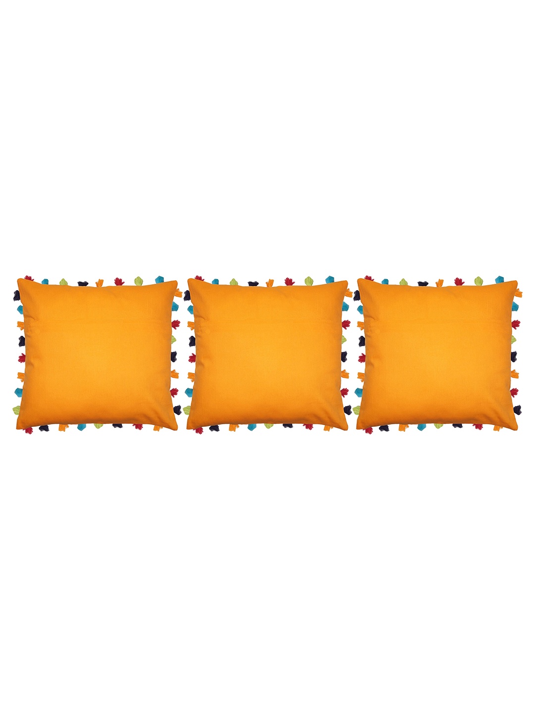 

Lushomes Orange Set of 3 Square Cushion Covers