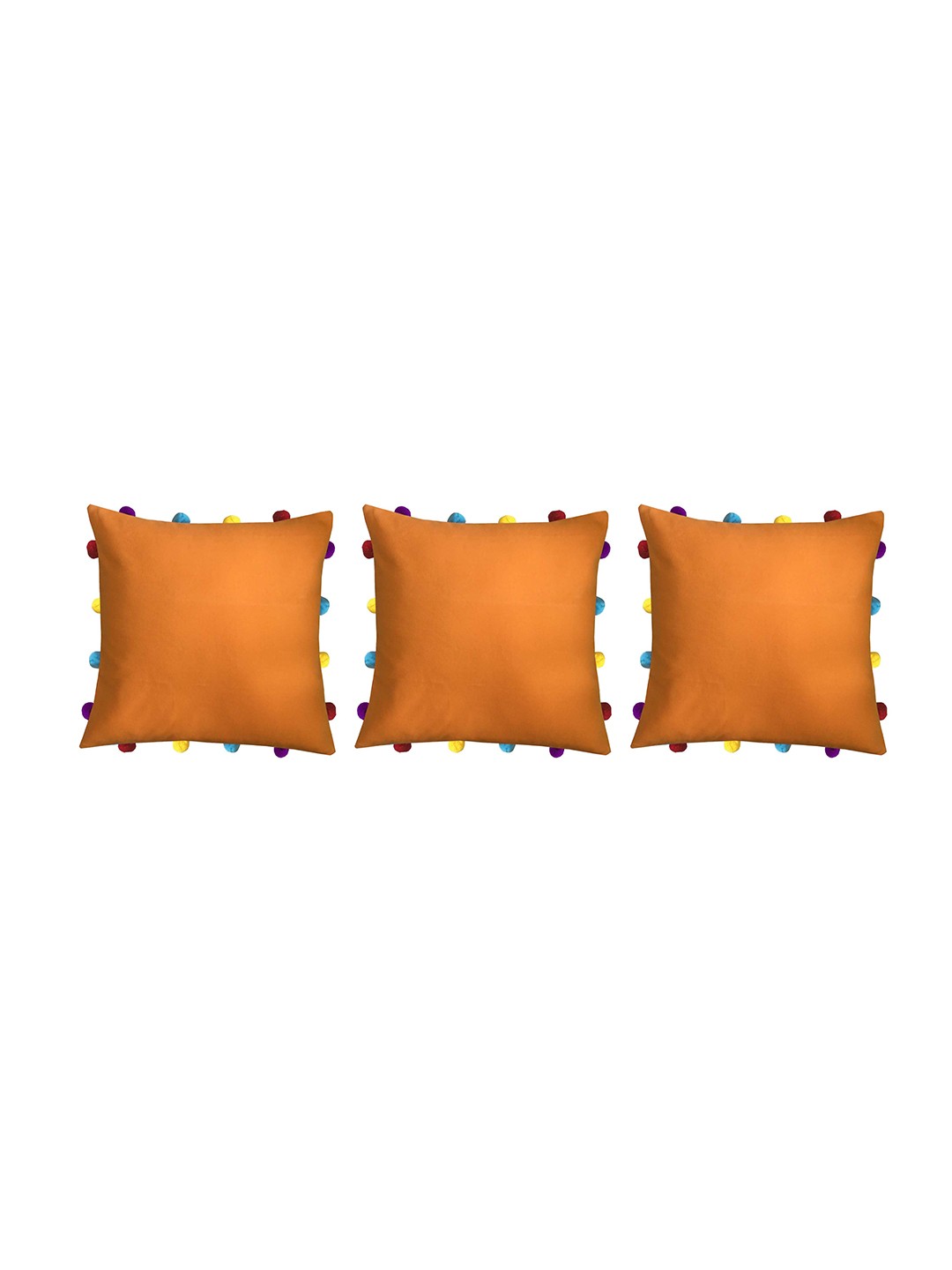 

Lushomes Orange & Blue Set of 3 Square Cushion Covers