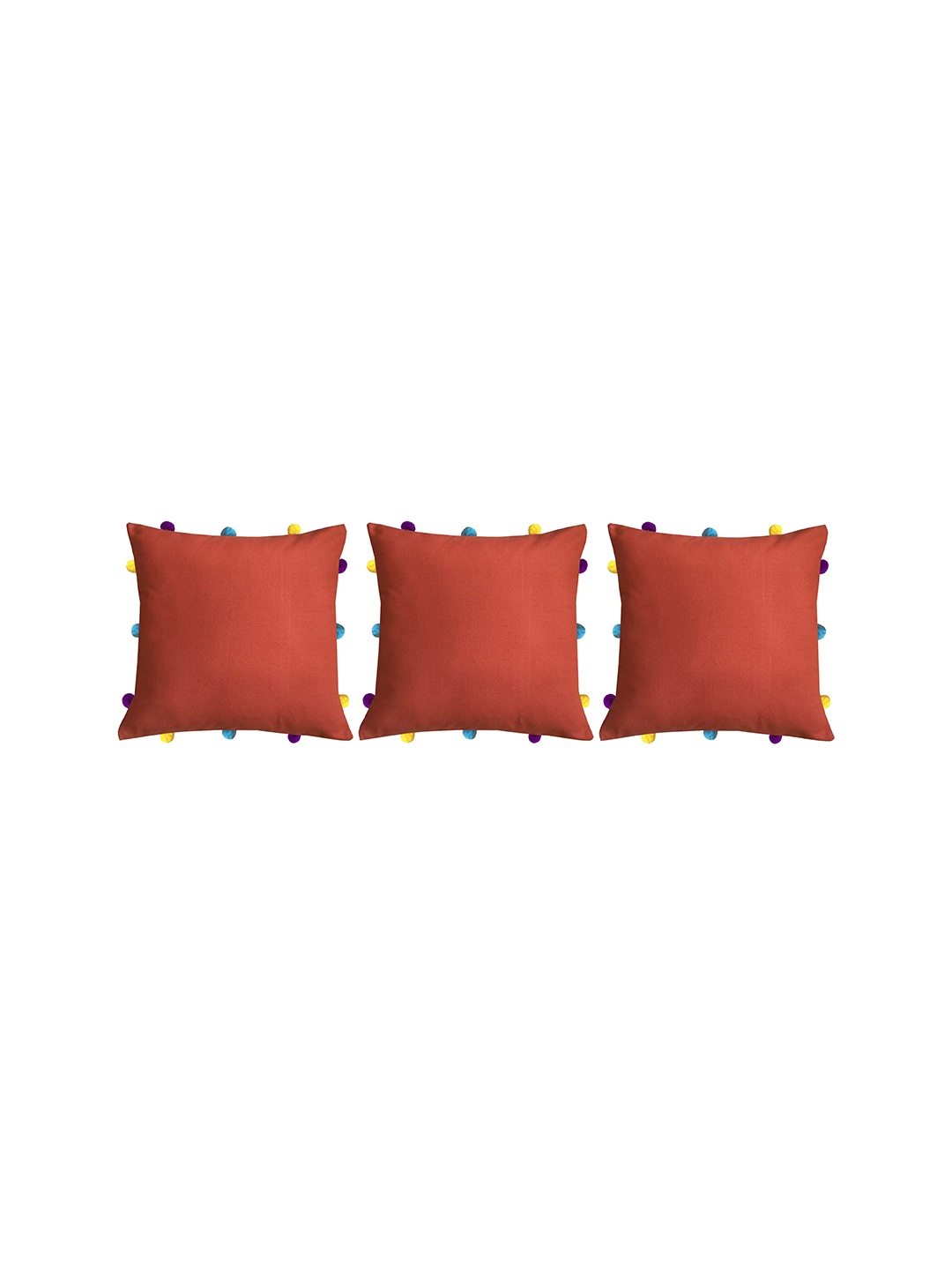 

Lushomes Copper-Toned & Blue Set of 3 Square Cushion Covers