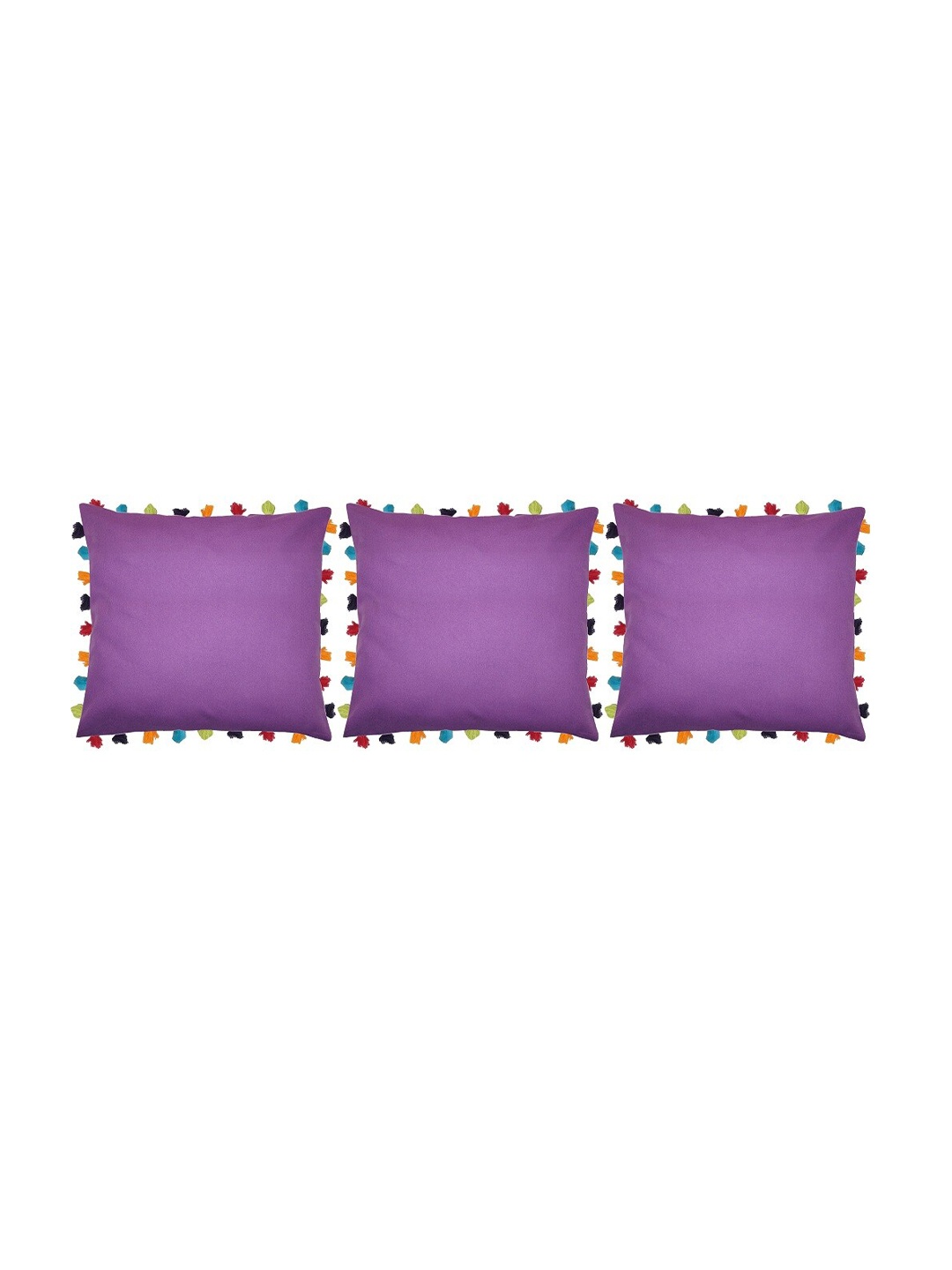 

Lushomes Set of 3 Purple Square Cushion Covers